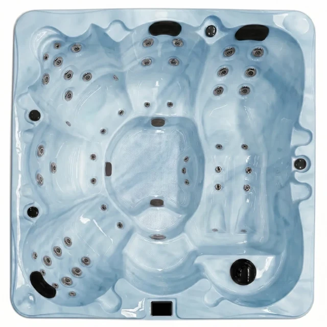 Marble blue SIMPLE 3.0 hot tub shell viewed from above